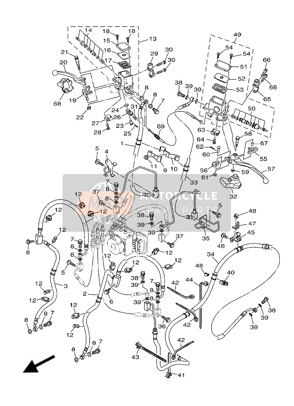 Yamaha TRICITY 150 2018 Cilindro maestro delantero para un 2018 Yamaha TRICITY 150